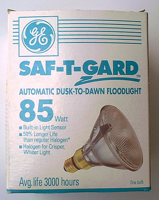 The floodlight's packaging